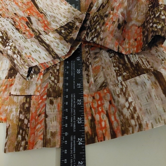 Chicos Brown Cardigan Jacket Size 1 Linen‎ Open Front Snakeskin Animal Print - Picture 5 of 8